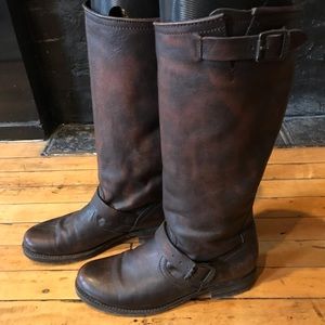 FRYE Veronica Slouch Boots Dark Brown